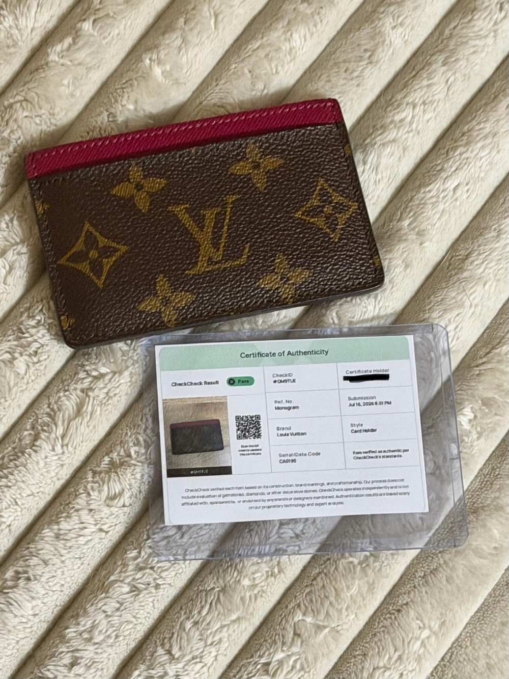 Louis Vuitton Monogram Card Holder with COA